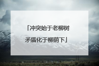 冲突始于老柳树 矛盾化于柳荫下