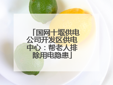 国网十堰供电公司开发区供电中心：帮老人排除用电隐患