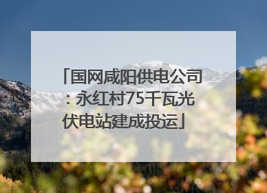 国网咸阳供电公司：永红村75千瓦光伏电站建成投运