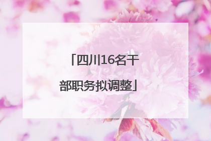 四川16名干部职务拟调整