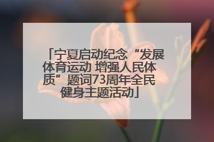 宁夏启动纪念“发展体育运动 增强人民体质”题词73周年全民健身主题活动