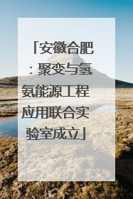 安徽合肥：聚变与氢氨能源工程应用联合实验室成立