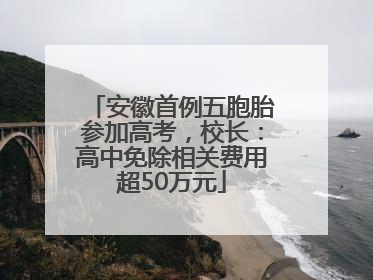 安徽首例五胞胎参加高考，校长：高中免除相关费用超50万元