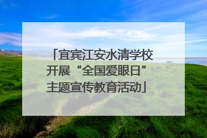 宜宾江安水清学校开展“全国爱眼日”主题宣传教育活动