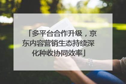 多平台合作升级，京东内容营销生态持续深化种收协同效率