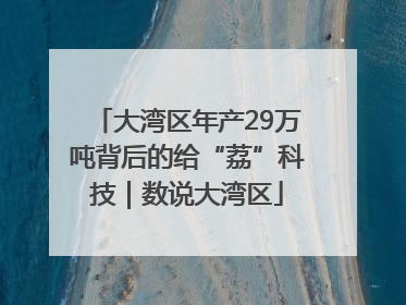 大湾区年产29万吨背后的给“荔”科技｜数说大湾区