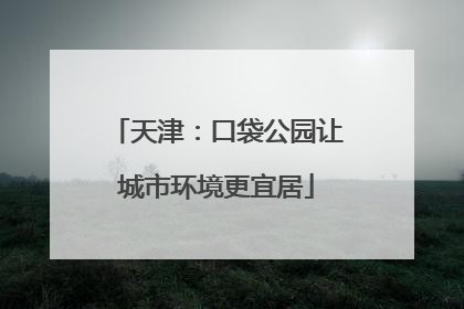 天津：口袋公园让城市环境更宜居