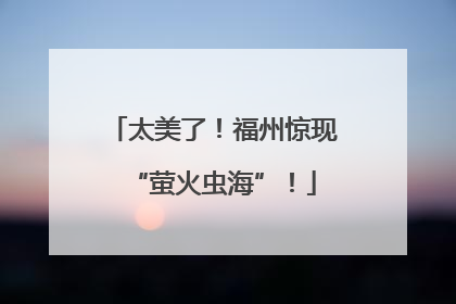 太美了！福州惊现“萤火虫海”！