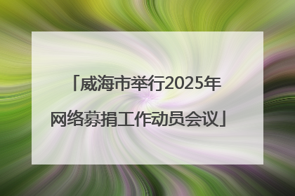 威海市举行2025年网络募捐工作动员会议