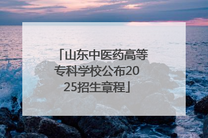 山东中医药高等专科学校公布2025招生章程