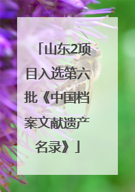 山东2项目入选第六批《中国档案文献遗产名录》