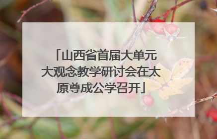 山西省首届大单元 大观念教学研讨会在太原尊成公学召开
