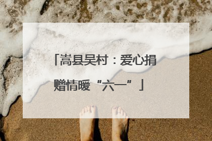 嵩县吴村：爱心捐赠情暖“六一”
