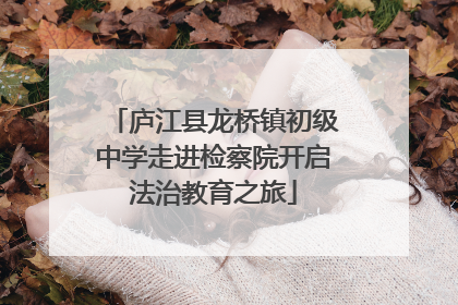 庐江县龙桥镇初级中学走进检察院开启法治教育之旅
