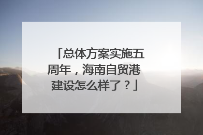 总体方案实施五周年，海南自贸港建设怎么样了？