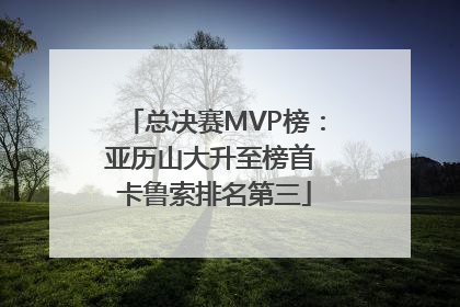 总决赛MVP榜：亚历山大升至榜首 卡鲁索排名第三