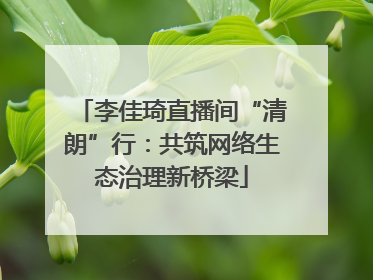 李佳琦直播间“清朗”行：共筑网络生态治理新桥梁