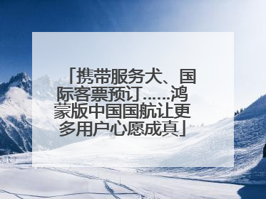 携带服务犬、国际客票预订……鸿蒙版中国国航让更多用户心愿成真