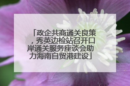 政企共商通关良策，秀英边检站召开口岸通关服务座谈会助力海南自贸港建设