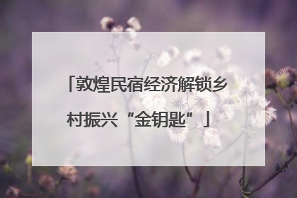 敦煌民宿经济解锁乡村振兴“金钥匙”