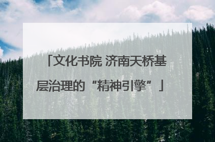 文化书院 济南天桥基层治理的“精神引擎”