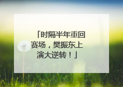 时隔半年重回赛场，樊振东上演大逆转！