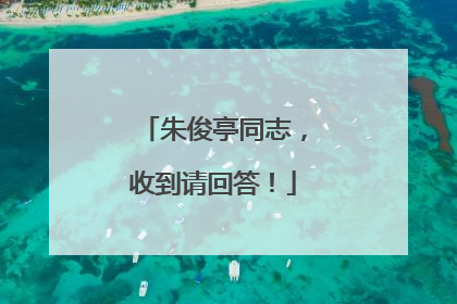 朱俊亭同志，收到请回答！