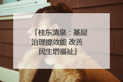 桂东清泉：基层治理提效能 改善民生增福祉
