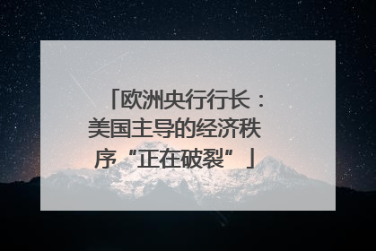 欧洲央行行长：美国主导的经济秩序“正在破裂”