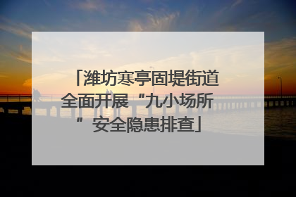 潍坊寒亭固堤街道全面开展“九小场所”安全隐患排查