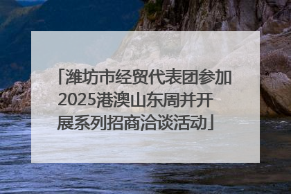 潍坊市经贸代表团参加2025港澳山东周并开展系列招商洽谈活动