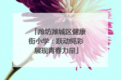 潍坊潍城区健康街小学：跃动绳彩展现青春力量