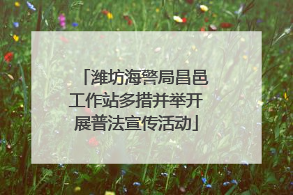 潍坊海警局昌邑工作站多措并举开展普法宣传活动