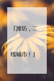 潍坊，二线城市！