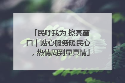 民呼我为 擦亮窗口｜贴心服务暖民心，热情周到显真情