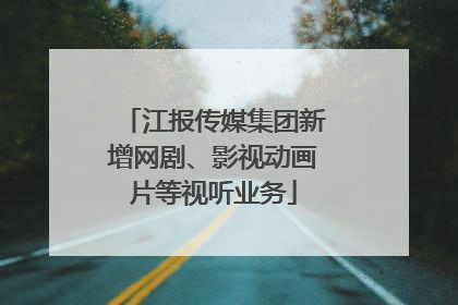 江报传媒集团新增网剧、影视动画片等视听业务