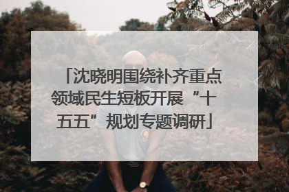 沈晓明围绕补齐重点领域民生短板开展“十五五”规划专题调研
