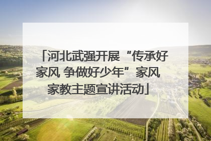 河北武强开展“传承好家风 争做好少年”家风家教主题宣讲活动