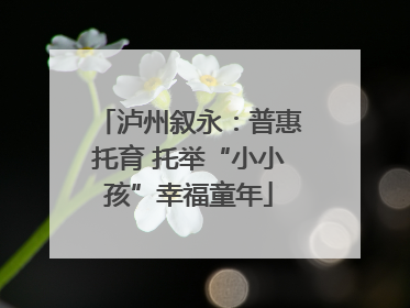 泸州叙永：普惠托育 托举“小小孩”幸福童年