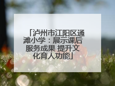 泸州市江阳区通滩小学：展示课后服务成果 提升文化育人功能