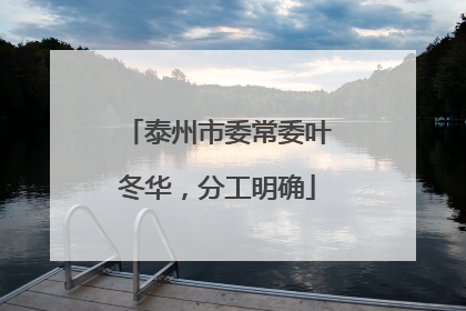 泰州市委常委叶冬华，分工明确