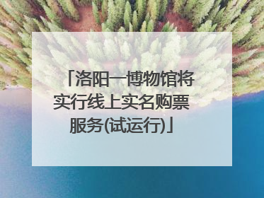 洛阳一博物馆将实行线上实名购票服务(试运行)
