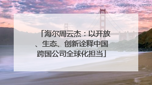 海尔周云杰：以开放、生态、创新诠释中国跨国公司全球化担当