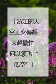 浙江的天空正变得越来越繁忙 何以领飞“低空”