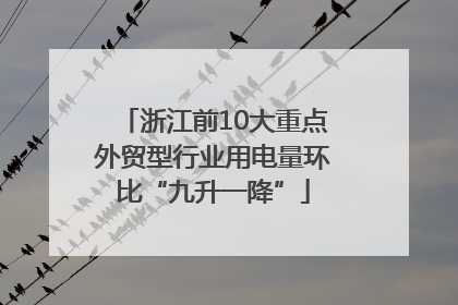 浙江前10大重点外贸型行业用电量环比“九升一降”