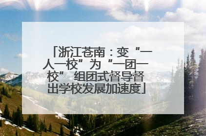 浙江苍南：变“一人一校”为“一团一校” 组团式督导督出学校发展加速度