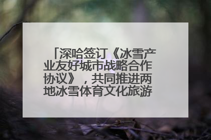 深哈签订《冰雪产业友好城市战略合作协议》，共同推进两地冰雪体育文化旅游高质量发展
