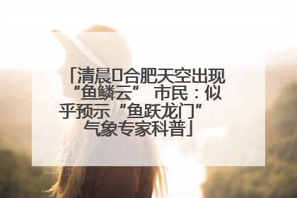 清晨﻿合肥天空出现“鱼鳞云” 市民：似乎预示“鱼跃龙门” 气象专家科普