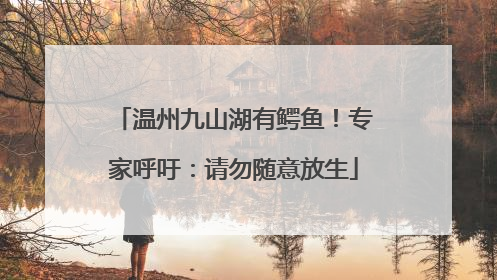 温州九山湖有鳄鱼！专家呼吁：请勿随意放生