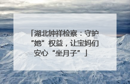 湖北钟祥检察：守护“她”权益，让宝妈们安心“坐月子”